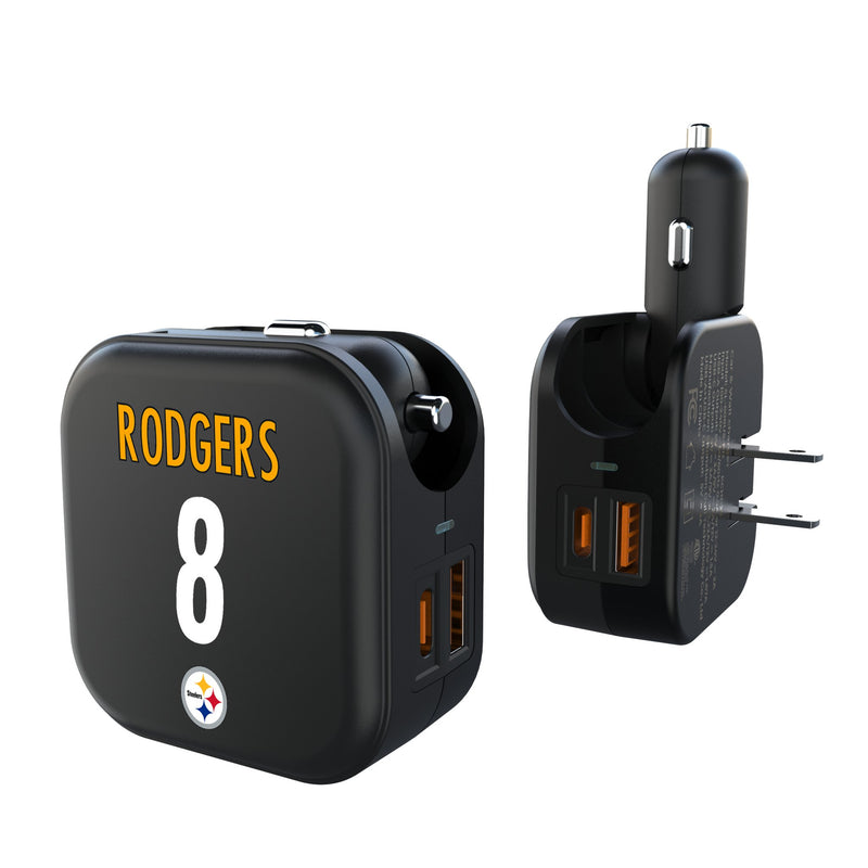 Aaron Rodgers Pittsburgh Steelers 8 Game Tactic 2 in 1 USB A/C Charger