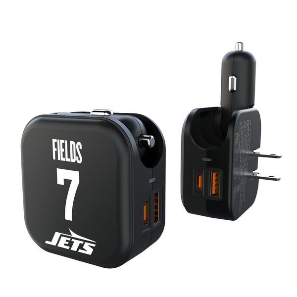 Justin Fields New York Jets 7 Game Tactic 2 in 1 USB A/C Charger