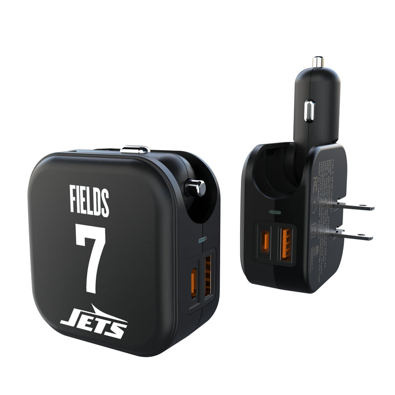 Justin Fields New York Jets 7 Game Tactic 2 in 1 USB A/C Charger