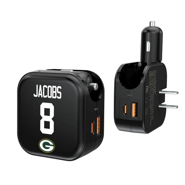 Josh Jacobs Green Bay Packers 8 Ready 2 in 1 USB A/C Charger
