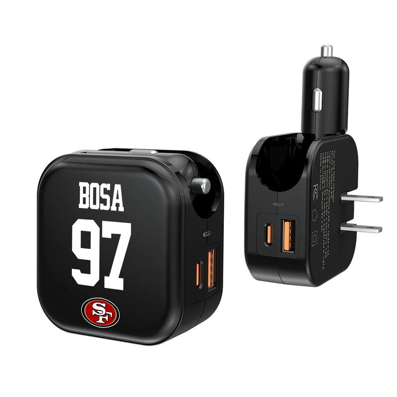 Nick Bosa San Francisco 49ers 97 Ready 2 in 1 USB A/C Charger