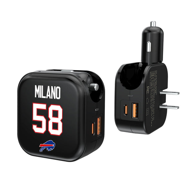 Matt Milano Buffalo Bills 58 Ready 2 in 1 USB A/C Charger