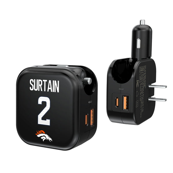 Pat Surtain II Denver Broncos 2 Ready 2 in 1 USB A/C Charger