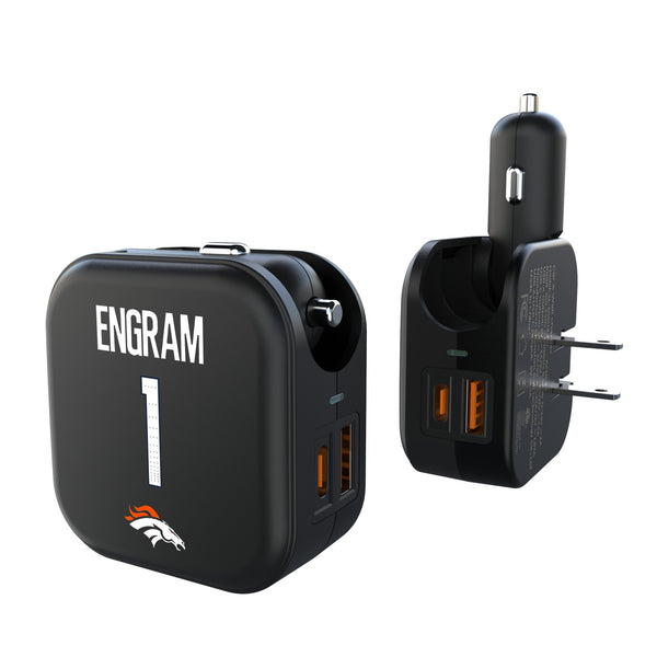 Evan Engram Denver Broncos 1 Game Tactic 2 in 1 USB A/C Charger