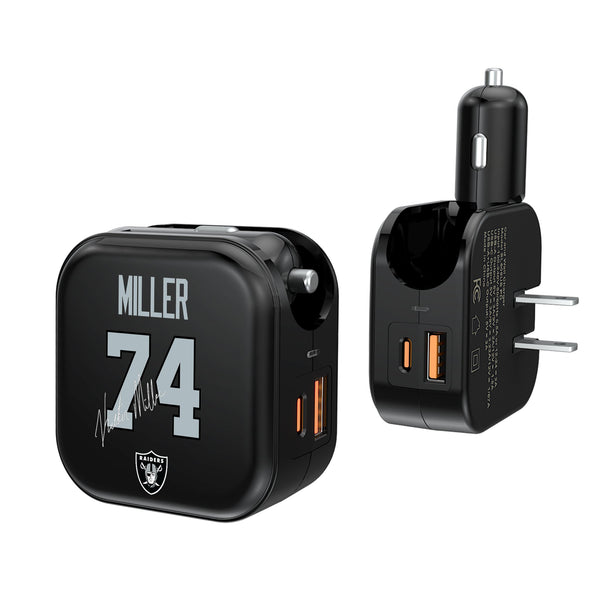 Kolton Miller Las Vegas Raiders 74 Ready 2 in 1 USB A/C Charger