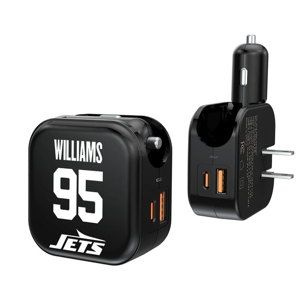 Quinnen Williams New York Jets 95 Ready 2 in 1 USB A/C Charger