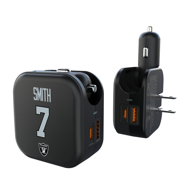 Geno Smith Las Vegas Raiders 7 Game Tactic 2 in 1 USB A/C Charger