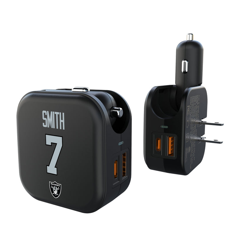 Geno Smith Las Vegas Raiders 7 Game Tactic 2 in 1 USB A/C Charger