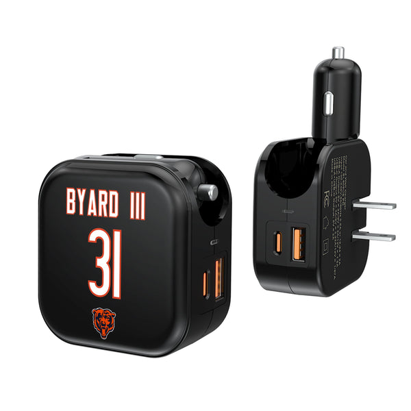 Kevin Byard III Chicago Bears 31 Ready 2 in 1 USB A/C Charger