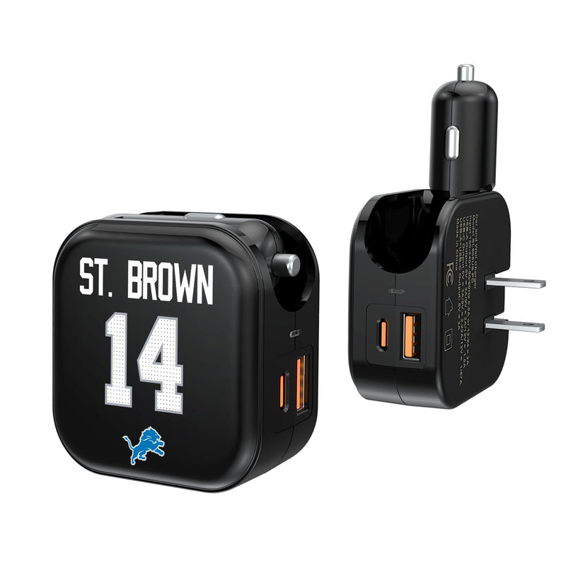 Amon-Ra St. Brown Detroit Lions 14 Ready 2 in 1 USB A/C Charger