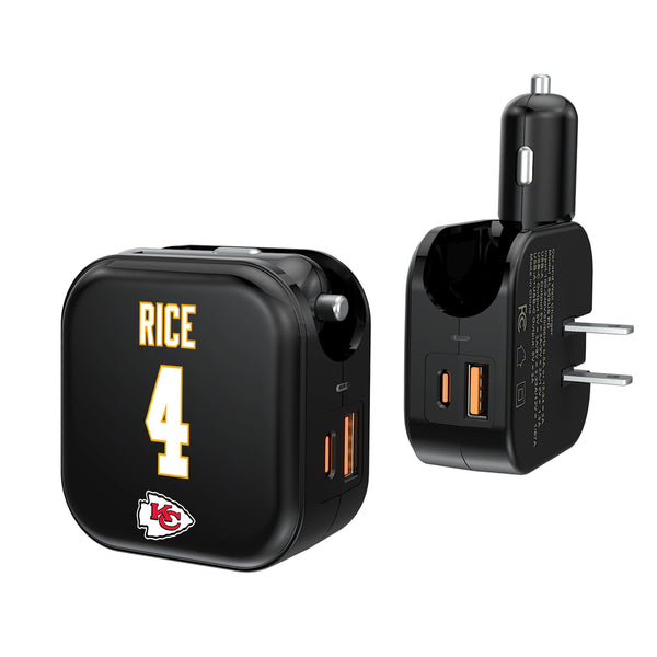 Rashee Rice Kansas City Chiefs 4 Ready 2 in 1 USB A/C Charger