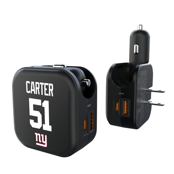Abdul Carter New York Giants 51 Game Tactic 2 in 1 USB A/C Charger