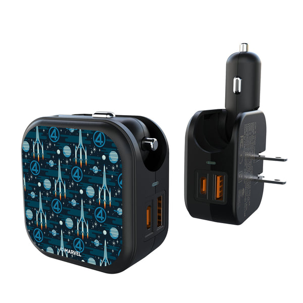 Marvel Fantastic Four Pattern 2 in 1 USB A/C Charger