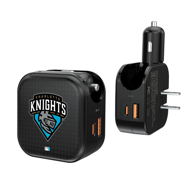 Charlotte Knights Linen 2 in 1 USB A/C Charger