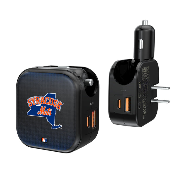 Syracuse Mets Linen 2 in 1 USB A/C Charger