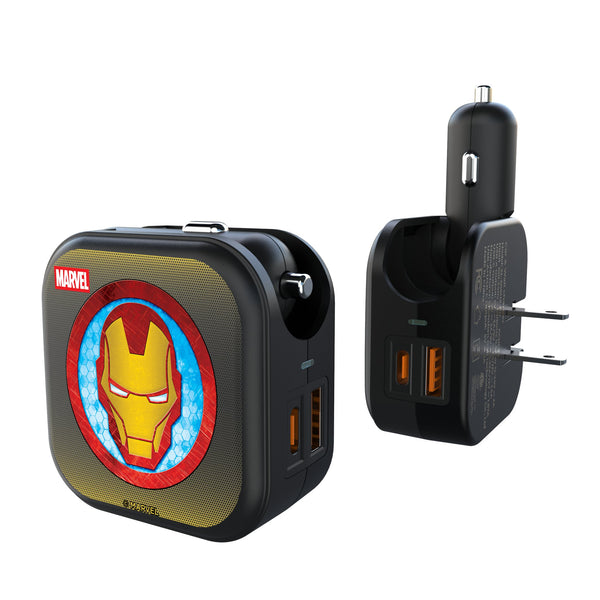 Marvel Avengers Iron Man Grid 2 in 1 USB A/C Charger