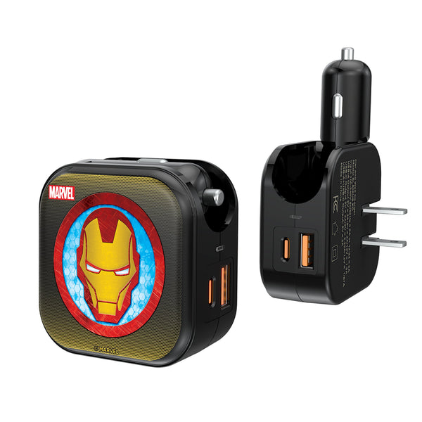 Marvel Avengers Iron Man Grid 2 in 1 USB A/C Charger