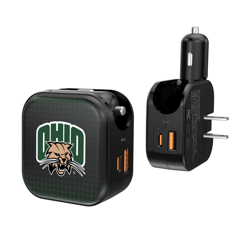 Ohio University Bobcats Linen 2 in 1 USB A/C Charger