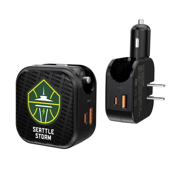 Seattle Storm Text Backdrop 2 in 1 USB A/C Charger