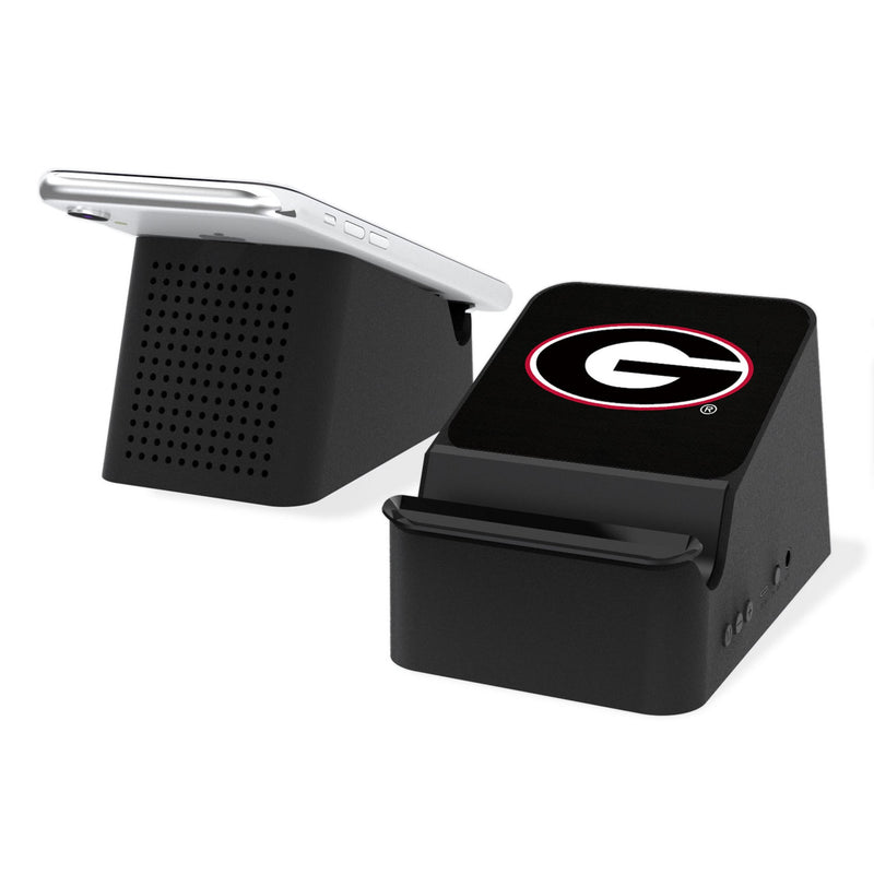 University of Georgia Bulldogs Solid Wireless Charging Station and Bluetooth Speaker