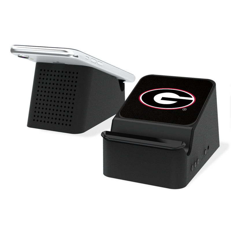 University of Georgia Bulldogs Solid Wireless Charging Station and Bluetooth Speaker