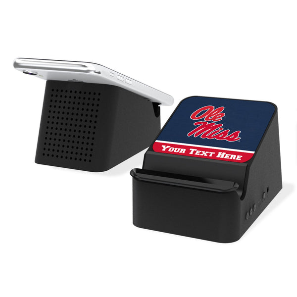 University of Mississippi Rebels Personalized Endzone Solid Wireless Charging Station and Bluetooth Speaker