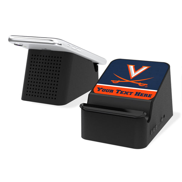University of Virginia Cavaliers Personalized Endzone Solid Wireless Charging Station and Bluetooth Speaker