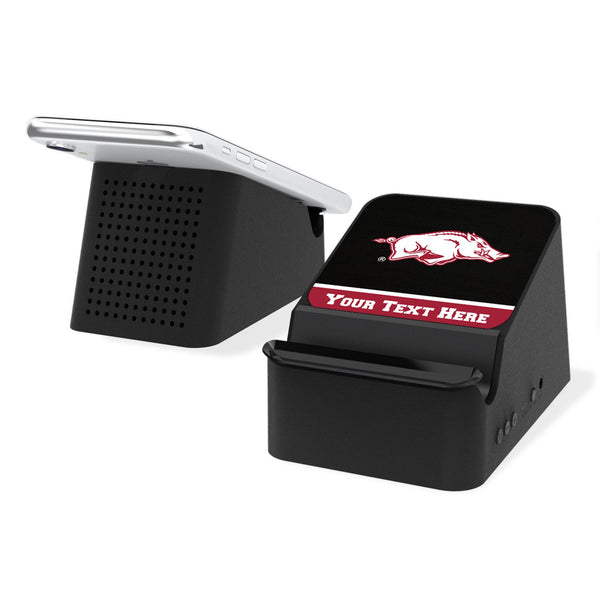 University of Arkansas Fayetteville Razorbacks Personalized Endzone Solid Wireless Charging Station and Bluetooth Speaker