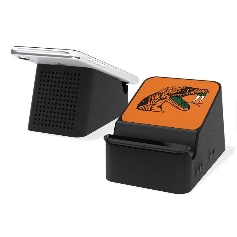 Florida A&M University Rattlers Solid Wireless Charging Station and Bluetooth Speaker