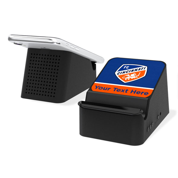 FC Cincinnati Personalized Endzone Solid Wireless Charging Station and Bluetooth Speaker