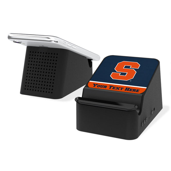 Syracuse University Orange Personalized Endzone Solid Wireless Charging Station and Bluetooth Speaker