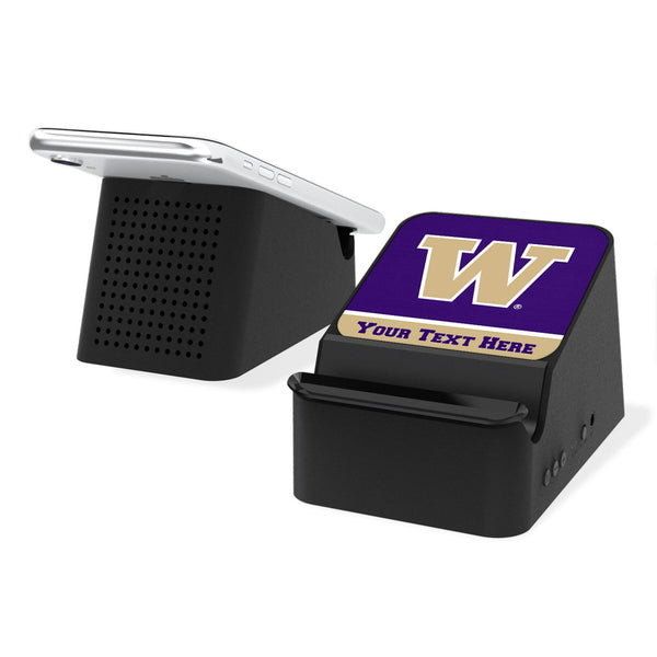 University of Washington Huskies Personalized Endzone Solid Wireless Charging Station and Bluetooth Speaker