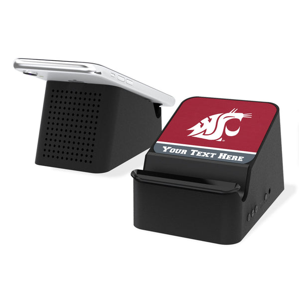 Washington State University Cougars Personalized Endzone Solid Wireless Charging Station and Bluetooth Speaker