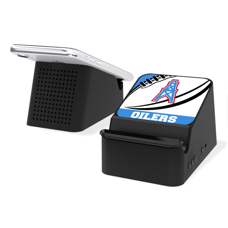 Houston Oilers Historic Collection Passtime Wireless Charging Station and Bluetooth Speaker