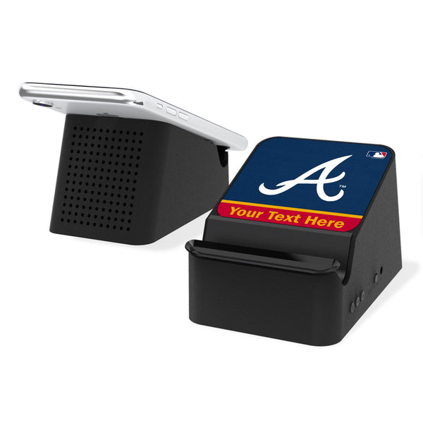 Atlanta Braves Personalized Endzone Solid Wireless Charging Station and Bluetooth Speaker