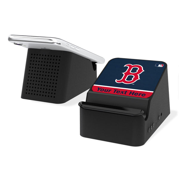 Boston Red Sox Personalized Endzone Solid Wireless Charging Station and Bluetooth Speaker