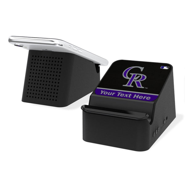 Colorado Rockies Personalized Endzone Solid Wireless Charging Station and Bluetooth Speaker