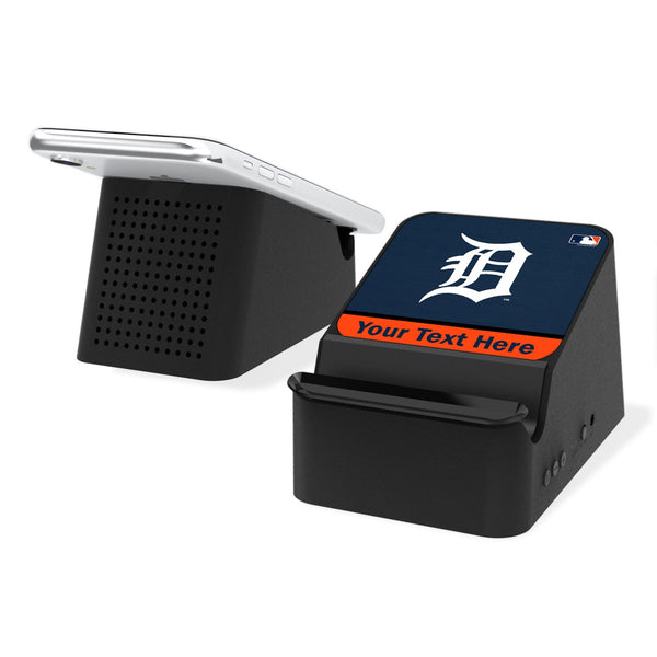 Detroit Tigers Personalized Endzone Solid Wireless Charging Station and Bluetooth Speaker
