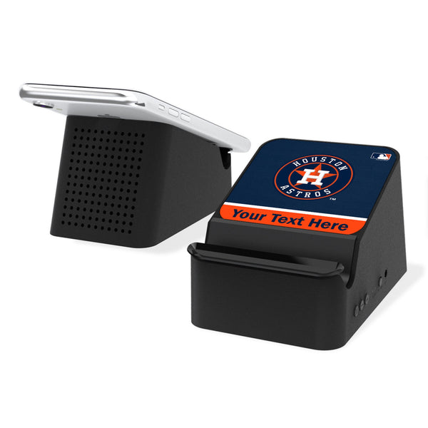 Houston Astros Personalized Endzone Solid Wireless Charging Station and Bluetooth Speaker