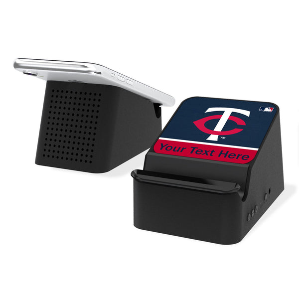 Minnesota Twins Personalized Endzone Solid Wireless Charging Station and Bluetooth Speaker