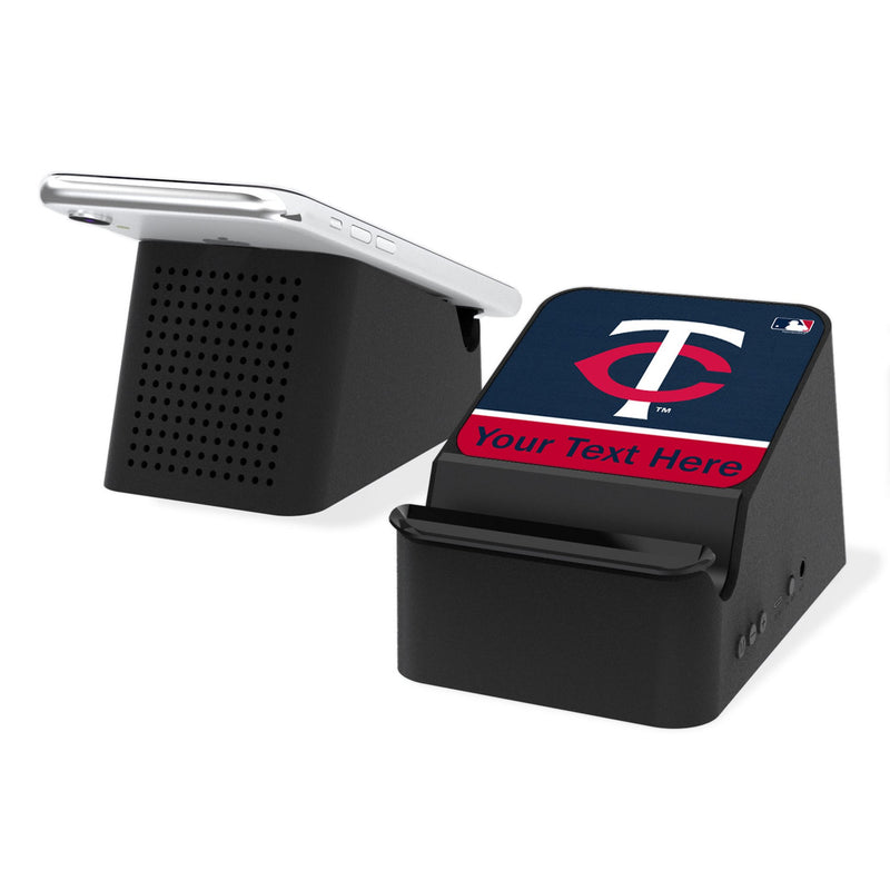 Minnesota Twins Personalized Endzone Solid Wireless Charging Station and Bluetooth Speaker