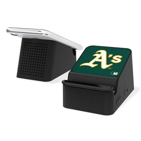 Oakland Athletics Solid Wireless Charging Station and Bluetooth Speaker