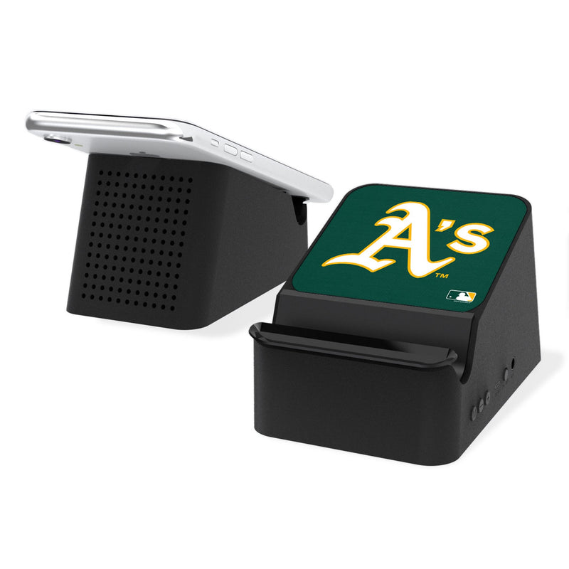 Oakland Athletics Solid Wireless Charging Station and Bluetooth Speaker