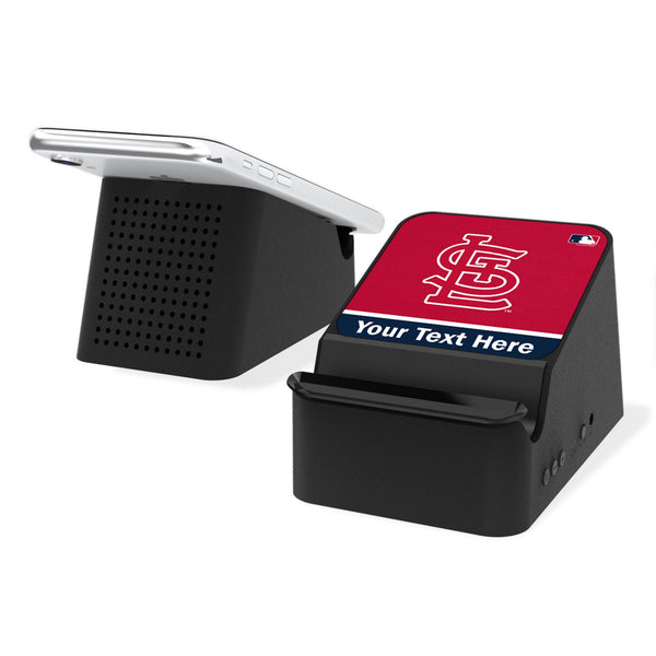 St Louis Cardinals Personalized Endzone Solid Wireless Charging Station and Bluetooth Speaker