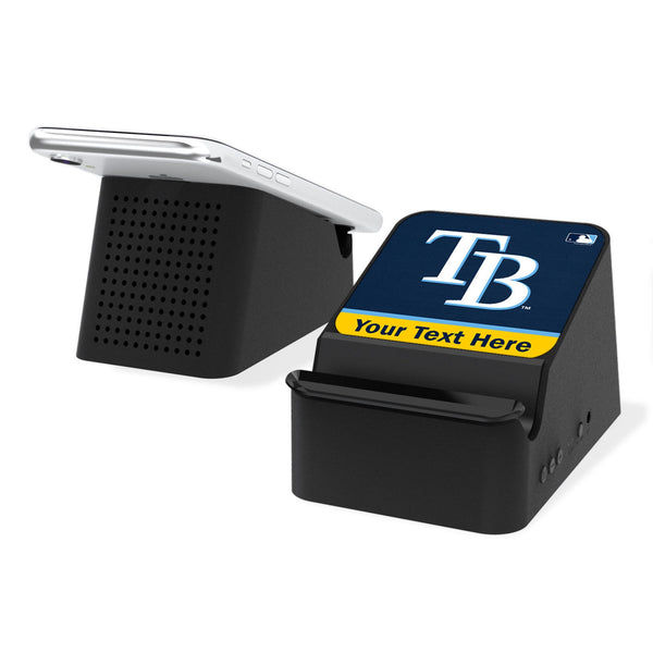 Tampa Bay Rays Personalized Endzone Solid Wireless Charging Station and Bluetooth Speaker