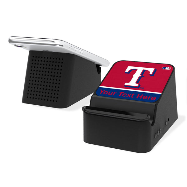 Texas Rangers Personalized Endzone Solid Wireless Charging Station and Bluetooth Speaker