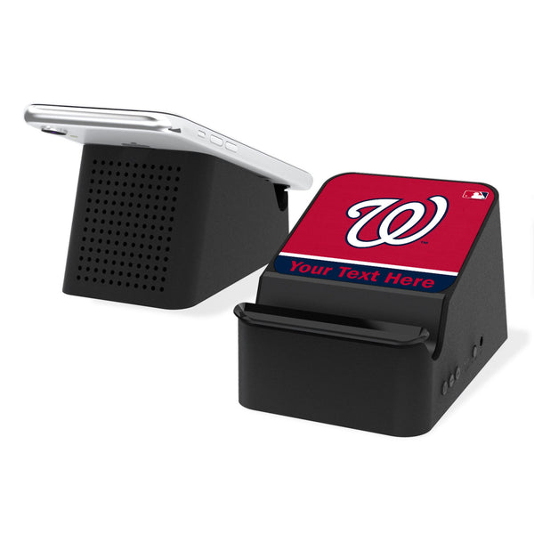 Washington Nationals Personalized Endzone Solid Wireless Charging Station and Bluetooth Speaker
