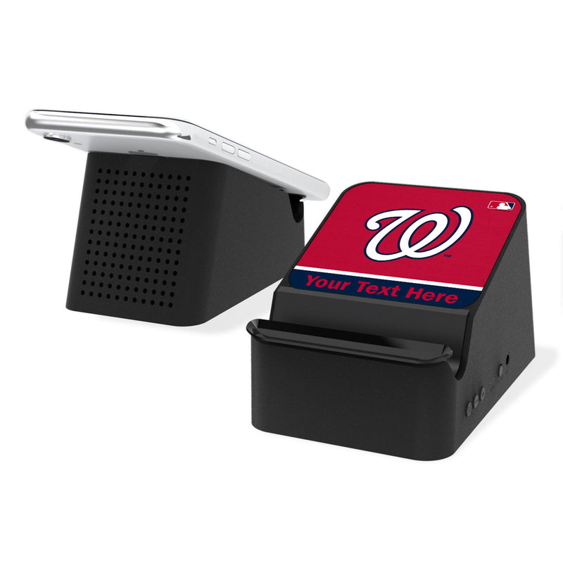 Washington Nationals Personalized Endzone Solid Wireless Charging Station and Bluetooth Speaker