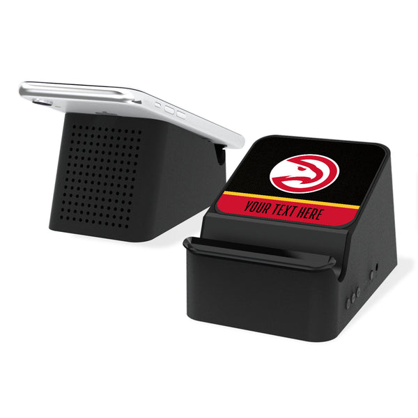 Atlanta Hawks Personalized Endzone Solid Wireless Charging Station and Bluetooth Speaker