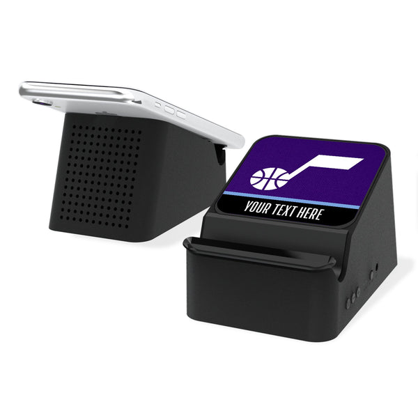 Utah Jazz Personalized Endzone Solid Wireless Charging Station and Bluetooth Speaker